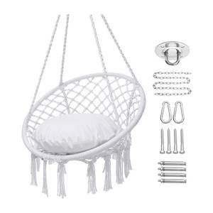 Hanging Cotton Rope Swing Chair with Cushion