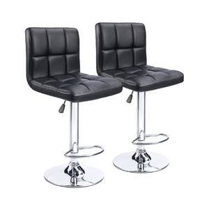 Modern PU Leather Adjustable Swivel Barstools