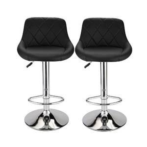 Leather Swivel Adjustable Barstools with Back