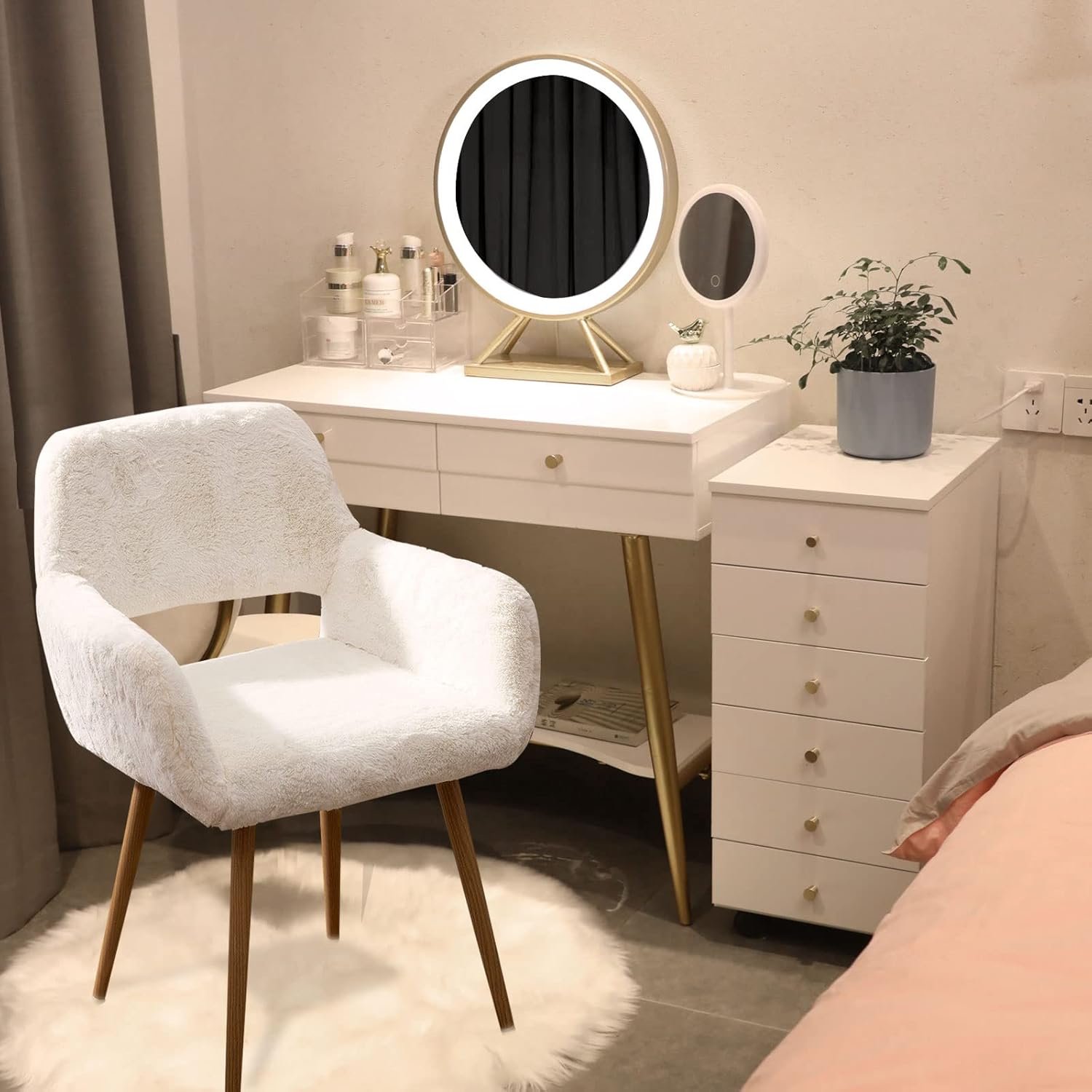 Henf Faux Fur Side Chair