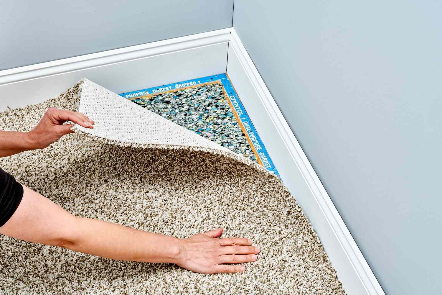 Laying down new carpet