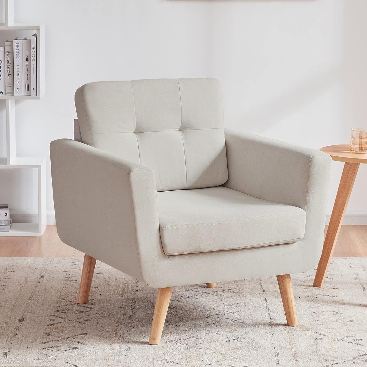 Tbfit Linen Fabric Accent Chair