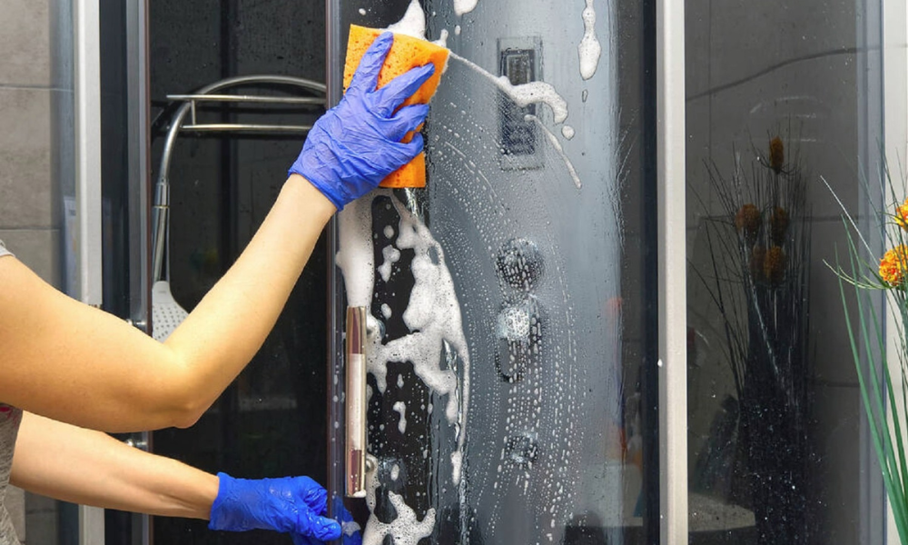 Slean Shower Screen With Vinegar