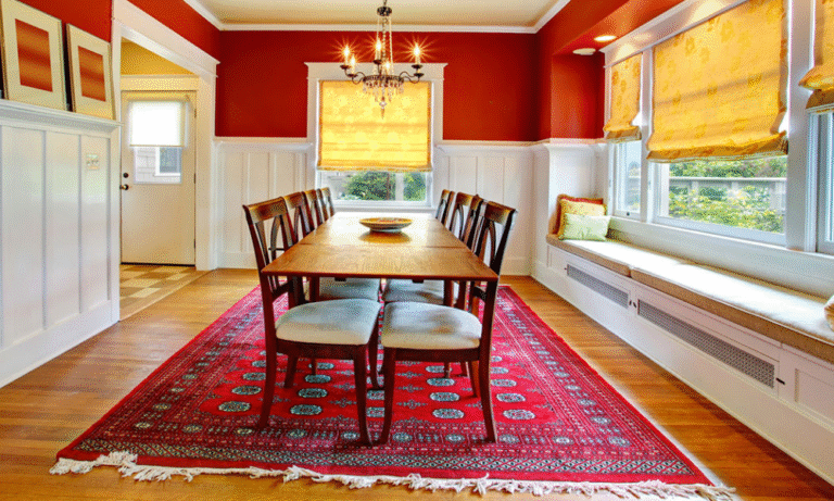 Clean Area Rug on Hardwood Floor