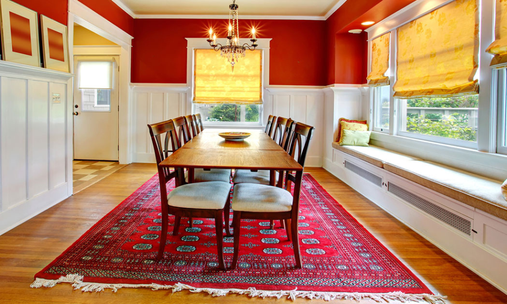 Clean Area Rug on Hardwood Floor