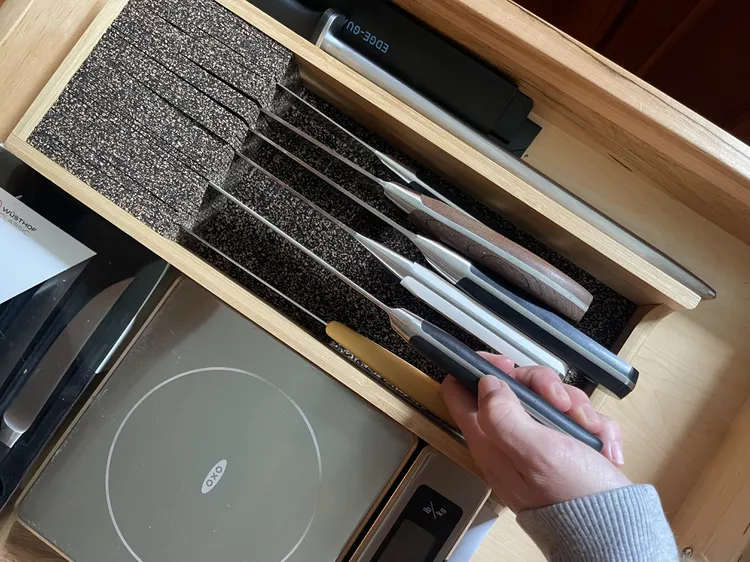 In-Drawer Knife Block Space-Saving Safety