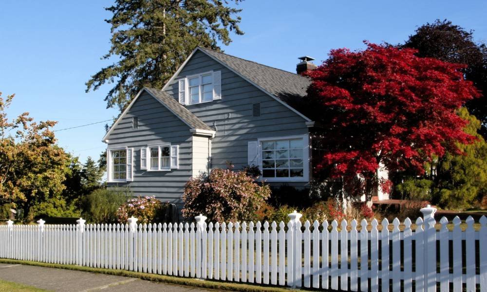Rustic Wooden Picket Fence with a Twist