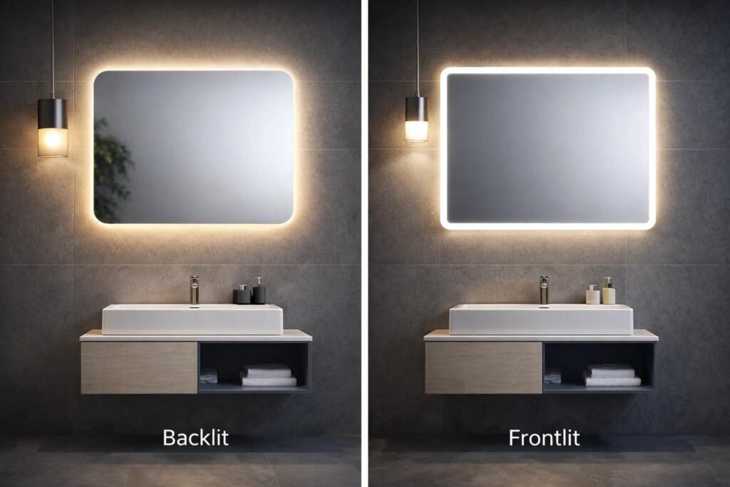 Backlit vs Front-Lit Mirrors