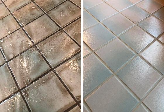 Dirty vs Clean Grout Comparison