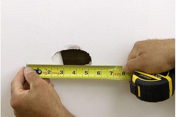 Dry wall hole size