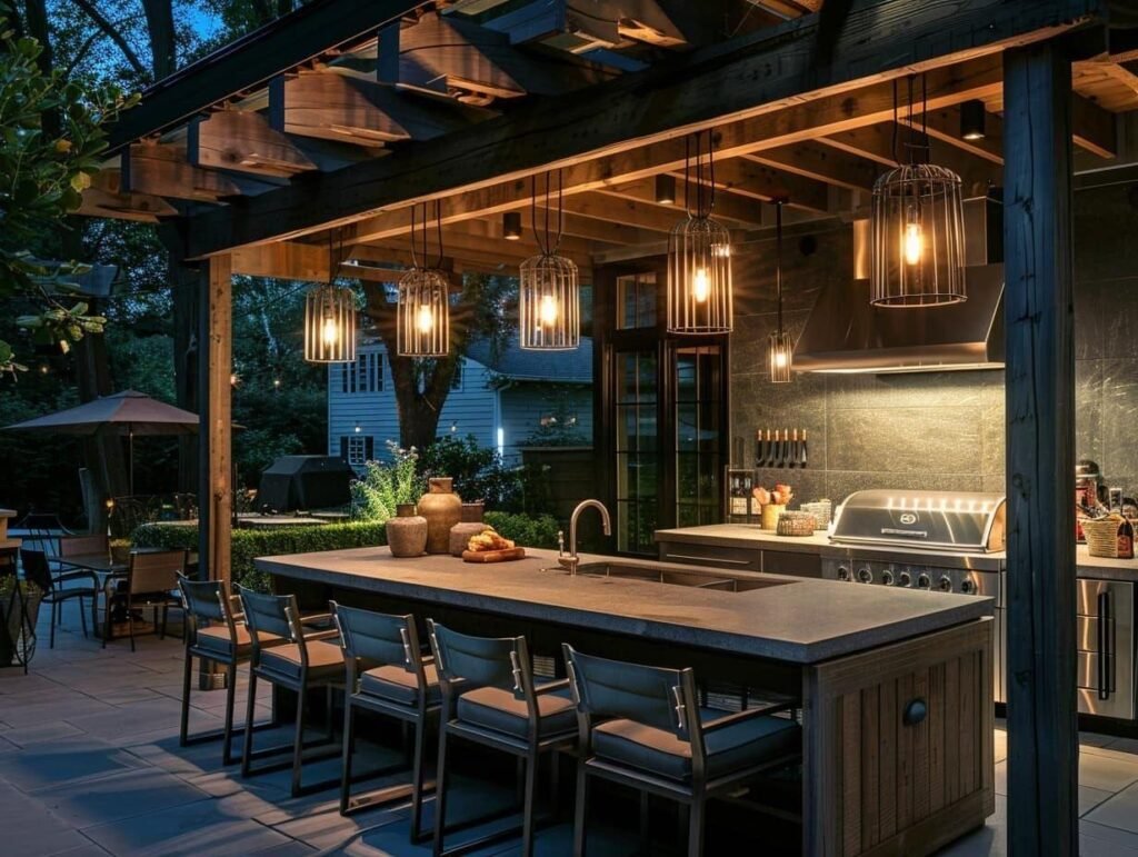 Outdoor Kitchen at Night