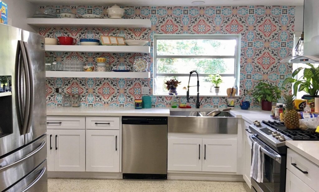 Stencil Backsplash Process
